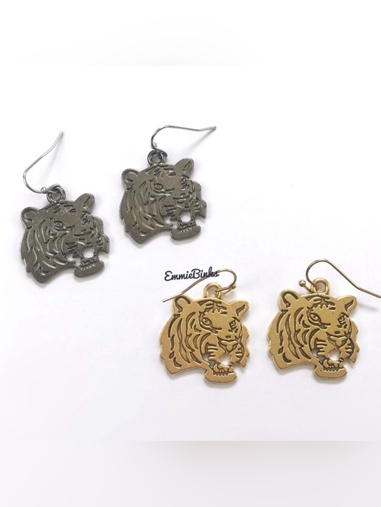Jewelry - New Golden Etched Tiger Earrings | Auburn Tigers | LSU | Clemson Mascot Football